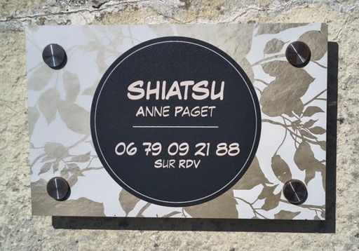 Plaque Shiatsu Anne Paget, sur rdv
