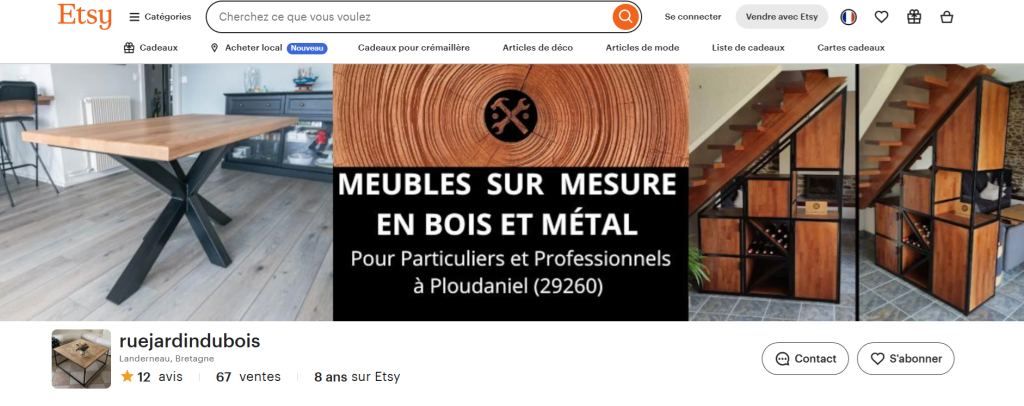Boutique Etsy de Rue Jardin du Bois