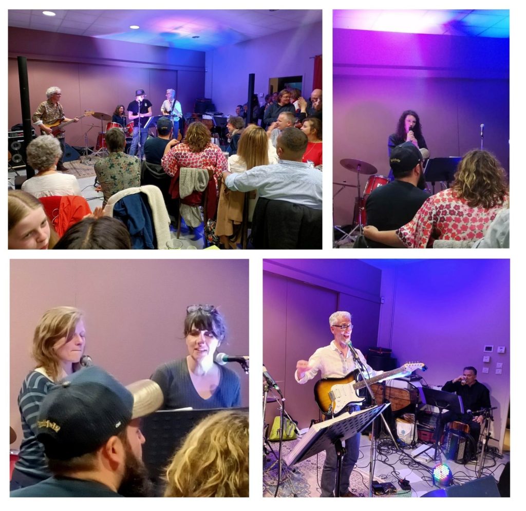 Des chanteurs anonymes participent au karaoké