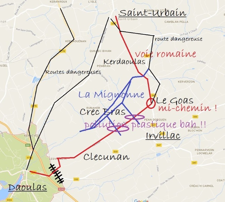 Plan de Daoulas, St-Urbain et Irvillac