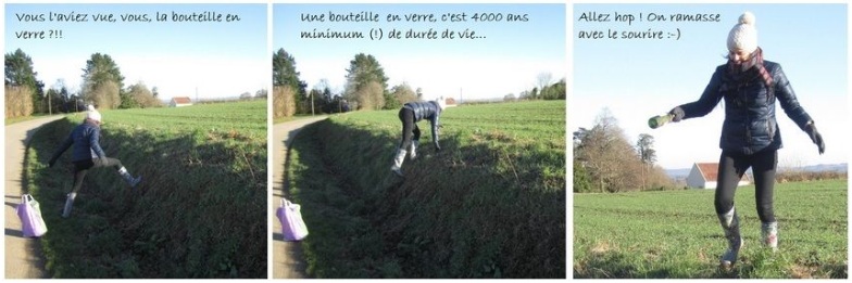 Sophie en train de ramasser les déchets