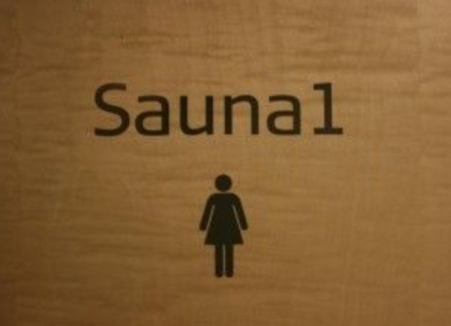 Porte d'un sauna en Finlande