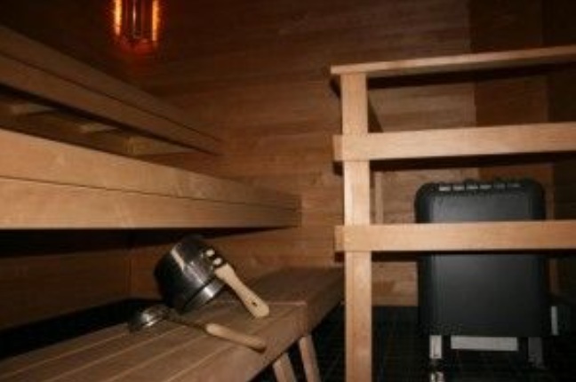 A l'intérieur du sauna